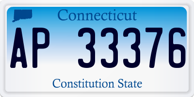 CT license plate AP33376
