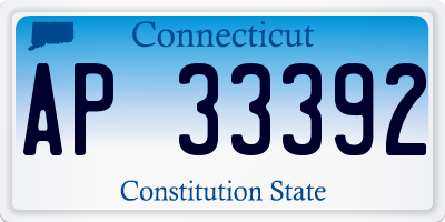 CT license plate AP33392