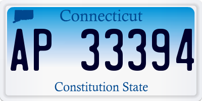 CT license plate AP33394