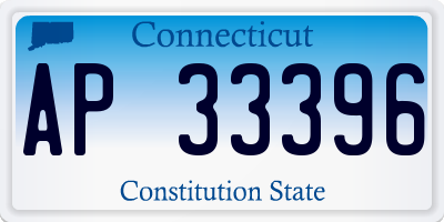 CT license plate AP33396