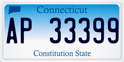 CT license plate AP33399