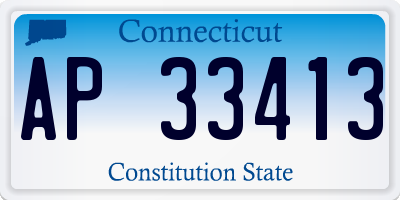 CT license plate AP33413