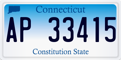 CT license plate AP33415