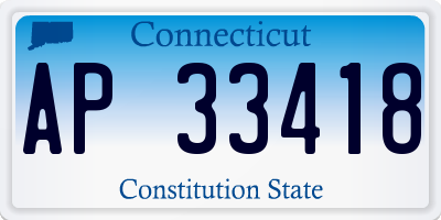 CT license plate AP33418