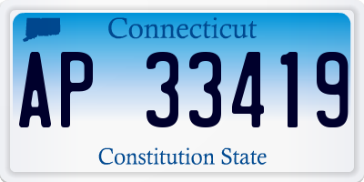 CT license plate AP33419