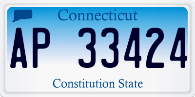 CT license plate AP33424
