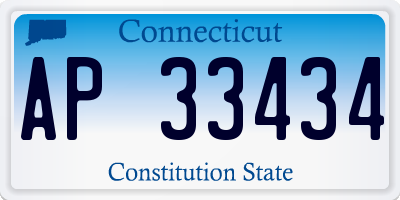 CT license plate AP33434