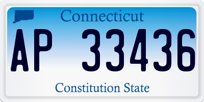CT license plate AP33436