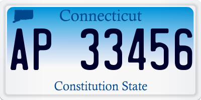 CT license plate AP33456