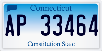 CT license plate AP33464
