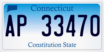 CT license plate AP33470