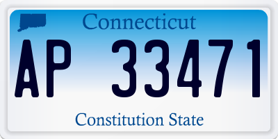CT license plate AP33471