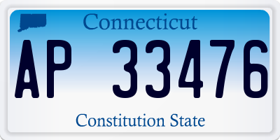 CT license plate AP33476
