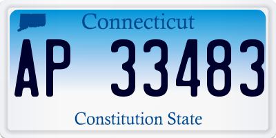 CT license plate AP33483