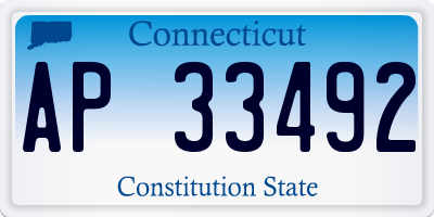 CT license plate AP33492