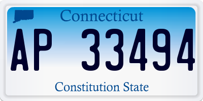CT license plate AP33494