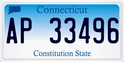 CT license plate AP33496