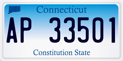 CT license plate AP33501