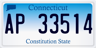 CT license plate AP33514