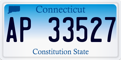 CT license plate AP33527