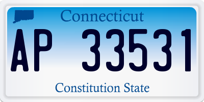 CT license plate AP33531