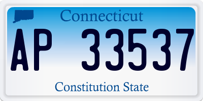 CT license plate AP33537