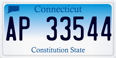 CT license plate AP33544