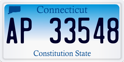 CT license plate AP33548