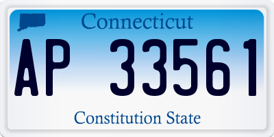 CT license plate AP33561