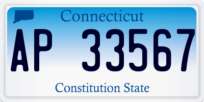 CT license plate AP33567