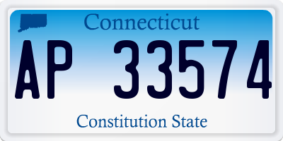 CT license plate AP33574