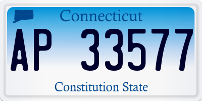 CT license plate AP33577