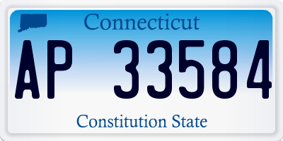 CT license plate AP33584