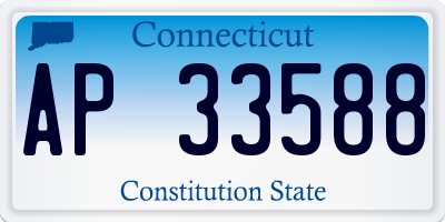 CT license plate AP33588