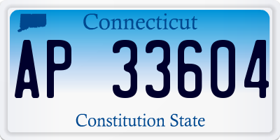 CT license plate AP33604