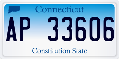 CT license plate AP33606