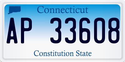 CT license plate AP33608