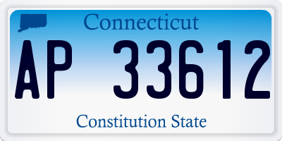 CT license plate AP33612