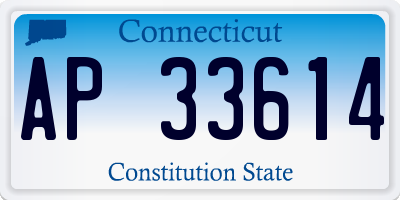 CT license plate AP33614