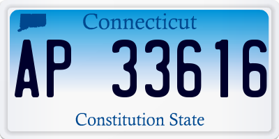 CT license plate AP33616