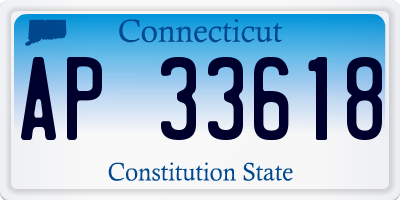 CT license plate AP33618