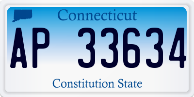 CT license plate AP33634
