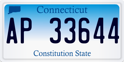 CT license plate AP33644