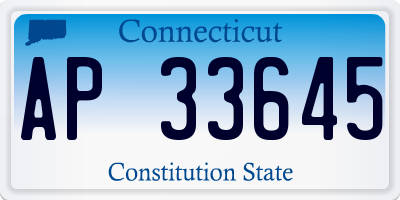 CT license plate AP33645