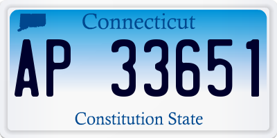 CT license plate AP33651