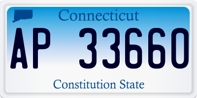 CT license plate AP33660