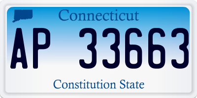 CT license plate AP33663