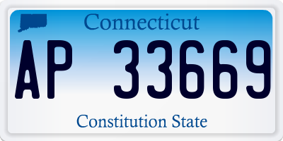 CT license plate AP33669