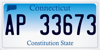 CT license plate AP33673