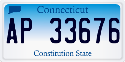 CT license plate AP33676